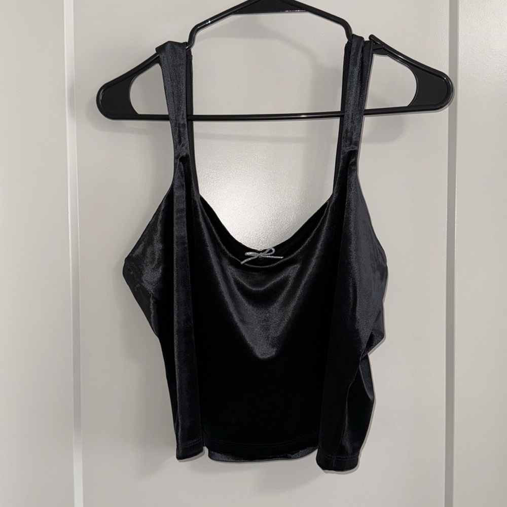 Women's Velour Black Tank Top - Wild Fable™